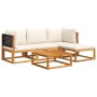 Set de sofás de jardín con cojines 5 pzas madera maciza acacia de , Conjuntos de jardín - Ref: Foro24-3278872, Precio: 454,37...