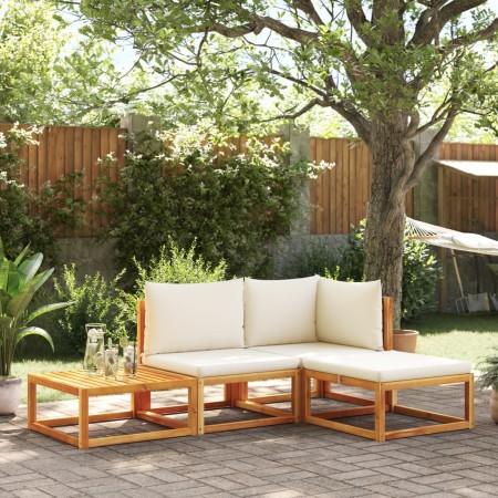 Set sofás de jardín con cojines 4 pzas madera maciza de acacia de , Conjuntos de jardín - Ref: Foro24-3278870, Precio: 335,18...
