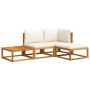 Set sofás de jardín con cojines 4 pzas madera maciza de acacia de , Conjuntos de jardín - Ref: Foro24-3278870, Precio: 335,18...