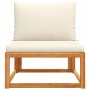 Sofá jardín sin reposabrazos con cojines madera maciza acacia de , Sofás de exterior - Ref: Foro24-4008165, Precio: 113,78 €,...