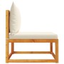 Sofá jardín sin reposabrazos con cojines madera maciza acacia de , Sofás de exterior - Ref: Foro24-4008165, Precio: 113,78 €,...