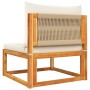 Sofá jardín sin reposabrazos con cojines madera maciza acacia de , Sofás de exterior - Ref: Foro24-4008165, Precio: 113,78 €,...