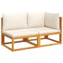Sofá de jardín 2 plazas con cojines madera maciza de acacia de , Sofás de exterior - Ref: Foro24-4008167, Precio: 245,46 €, D...