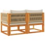 Sofá de jardín 2 plazas con cojines madera maciza de acacia de , Sofás de exterior - Ref: Foro24-4008167, Precio: 245,46 €, D...