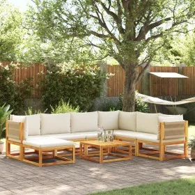 Garden sofa set with 8 pieces, solid acacia wood, and cushions. by , Outdoor sofas - Ref: Foro24-3278858, Price: 844,43 €, Di...