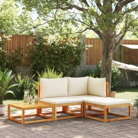 Set sofás de jardín con cojines 4 pzas madera maciza de acacia de , Sofás de exterior - Ref: Foro24-3278847, Precio: 378,88 €...