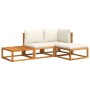 Set sofás de jardín con cojines 4 pzas madera maciza de acacia de , Sofás de exterior - Ref: Foro24-3278847, Precio: 378,88 €...