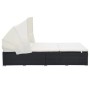 Tumbona para 2 personas con cojín ratán sintético negro de vidaXL, Camas para exteriores - Ref: Foro24-310235, Precio: 367,21...