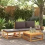 Garden stool with solid acacia wood cushion 65x65x29 cm by , Outdoor sofas - Ref: Foro24-3278940, Price: 82,05 €, Discount: %