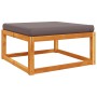 Taburete de jardín con cojín madera maciza acacia 65x65x29 cm de , Sofás de exterior - Ref: Foro24-3278940, Precio: 84,16 €, ...