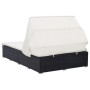 Tumbona para 2 personas con cojín ratán sintético negro de vidaXL, Camas para exteriores - Ref: Foro24-310235, Precio: 367,21...
