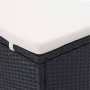 Tumbona para 2 personas con cojín ratán sintético negro de vidaXL, Camas para exteriores - Ref: Foro24-310235, Precio: 367,21...