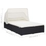 Tumbona para 2 personas con cojín ratán sintético negro de vidaXL, Camas para exteriores - Ref: Foro24-310235, Precio: 367,21...