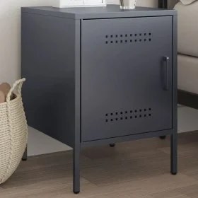 Nachttisch aus anthrazitgrauem Stahl 36x39x50,5 cm von , Nachttische - Ref: Foro24-842914, Preis: 54,76 €, Rabatt: %
