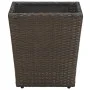 Mesa de centro ratán PE vidrio templado marrón 41,5x41,5x44cm de vidaXL, Mesas de jardín - Ref: Foro24-310558, Precio: 37,52 ...