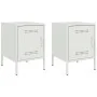 Mesitas de noche 2 unidades acero blanco 36x39x50,5 cm de , Mesitas de noche - Ref: Foro24-842921, Precio: 93,33 €, Descuento: %