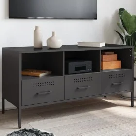 Mueble para TV acero laminado en frío negro 100,5x39x50,5 cm de , Muebles TV - Ref: Foro24-843036, Precio: 115,06 €, Descuent...