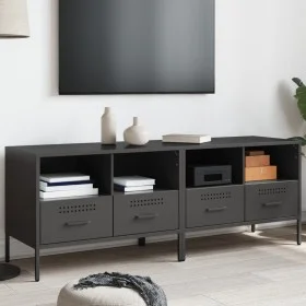 Mueble de TV 2 pzas acero laminado en frío negro 68x39x50,5 cm de , Muebles TV - Ref: Foro24-843043, Precio: 162,50 €, Descue...