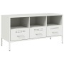 Mueble de TV acero laminado en frío blanco 100,5x39x50,5 cm de , Muebles TV - Ref: Foro24-843041, Precio: 122,40 €, Descuento: %