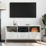 Mueble de TV acero laminado en frío blanco 100,5x39x50,5 cm de , Muebles TV - Ref: Foro24-843041, Precio: 122,40 €, Descuento: %