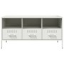 Mueble de TV acero laminado en frío blanco 100,5x39x50,5 cm de , Muebles TV - Ref: Foro24-843041, Precio: 122,40 €, Descuento: %