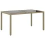 Mesa jardín vidrio templado ratán sintético beige 150x90x75 cm de vidaXL, Mesas de jardín - Ref: Foro24-310576, Precio: 140,8...