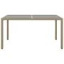 Mesa jardín vidrio templado ratán sintético beige 150x90x75 cm de vidaXL, Mesas de jardín - Ref: Foro24-310576, Precio: 140,8...