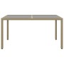 Mesa jardín vidrio templado ratán sintético beige 150x90x75 cm de vidaXL, Mesas de jardín - Ref: Foro24-310576, Precio: 142,8...