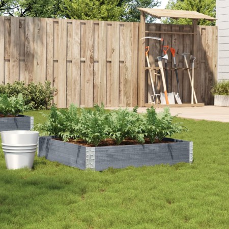 Jardinera de madera maciza de pino gris 100x100 cm de , Maceteros y jardineras - Ref: Foro24-3295397, Precio: 51,70 €, Descue...
