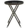 Mesa de centro ratán sintético y vidrio templado marrón 60 cm de vidaXL, Mesas de jardín - Ref: Foro24-310560, Precio: 64,48 ...