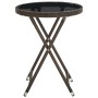 Mesa de centro ratán sintético y vidrio templado marrón 60 cm de vidaXL, Mesas de jardín - Ref: Foro24-310560, Precio: 65,64 ...