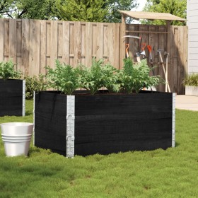 Jardinera de madera maciza de pino negra 120x80 cm de , Maceteros y jardineras - Ref: Foro24-3295424, Precio: 115,66 €, Descu...