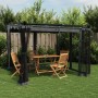 Cenador con paredes de malla acero gris antracita 3x3 m de , Carpas y cenadores - Ref: Foro24-4003909, Precio: 360,19 €, Desc...