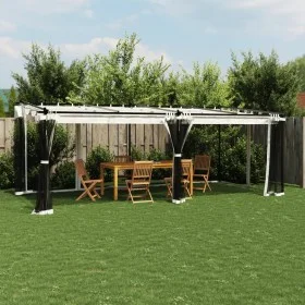 Cenador con paredes de malla acero crema 6x3 m de , Carpas y cenadores - Ref: Foro24-4003914, Precio: 512,40 €, Descuento: %