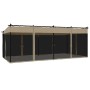 Cenador con paredes de malla acero taupe 6x3 m de , Carpas y cenadores - Ref: Foro24-4003916, Precio: 484,19 €, Descuento: %