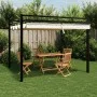 Cenador de jardín con techo retráctil aluminio crema 3x3 m de , Carpas y cenadores - Ref: Foro24-4003968, Precio: 475,88 €, D...
