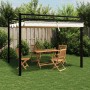 Cenador de jardín con techo retráctil aluminio crema 3x3 m de , Carpas y cenadores - Ref: Foro24-4003968, Precio: 466,89 €, D...