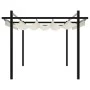 Cenador de jardín con techo retráctil aluminio crema 3x3 m de , Carpas y cenadores - Ref: Foro24-4003968, Precio: 475,88 €, D...