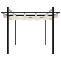 Cenador de jardín con techo retráctil aluminio crema 3x3 m de , Carpas y cenadores - Ref: Foro24-4003968, Precio: 466,89 €, D...