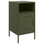 Mesita de noche de acero laminado verde oliva 36x39x68 cm de , Mesitas de noche - Ref: Foro24-843074, Precio: 74,38 €, Descue...