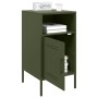 Mesita de noche de acero laminado verde oliva 36x39x68 cm de , Mesitas de noche - Ref: Foro24-843074, Precio: 74,38 €, Descue...