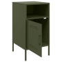 Mesita de noche de acero laminado verde oliva 36x39x68 cm de , Mesitas de noche - Ref: Foro24-843074, Precio: 74,38 €, Descue...