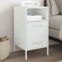 Mesita de noche acero laminado en frío blanco 36x39x68 cm de , Mesitas de noche - Ref: Foro24-843076, Precio: 64,66 €, Descue...