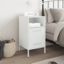 Mesita de noche acero laminado en frío blanco 36x39x68 cm de , Mesitas de noche - Ref: Foro24-843076, Precio: 64,66 €, Descue...