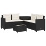 Sofá de jardín en forma de L con mesa y cojines ratán PE negro de , Conjuntos de jardín - Ref: Foro24-369027, Precio: 277,65 ...