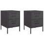 Mesitas de noche 2 unidades acero negro 36x39x50,5 cm de , Mesitas de noche - Ref: Foro24-842923, Precio: 121,39 €, Descuento: %