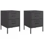 Mesitas de noche 2 unidades acero negro 36x39x50,5 cm de , Mesitas de noche - Ref: Foro24-842923, Precio: 120,02 €, Descuento: %