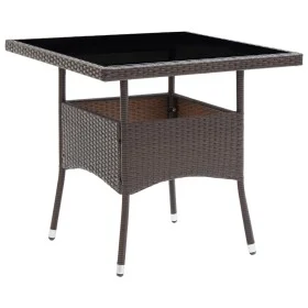 Brauner Garten-Esstisch aus synthetischem Rattan von vidaXL, Gartentische - Ref: Foro24-310552, Preis: 132,30 €, Rabatt: %