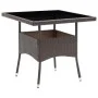 Brown synthetic rattan garden dining table by vidaXL, Garden tables - Ref: Foro24-310552, Price: 132,30 €, Discount: %