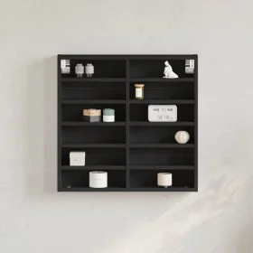 Vitrina de madera de ingeniería negra 60x8,5x58 cm de , Estantes y estanterías - Ref: Foro24-847962, Precio: 40,29 €, Descuen...